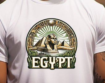 Egypt T-Shirt For Men, Egyptian Graphic Tee, Pyramid Shirt, Sphinx, Ancient Egypt, Egyptian Culture, Gift for Egypt Lover, Egypt Souvenir