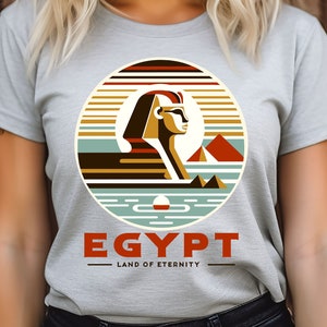 Egypt T-Shirt For Women, Egyptian Graphic Tee, Pyramid Shirt, Sphinx, Ancient Egypt, Egyptian Culture, Gift for Egypt Lover, Egypt Souvenir