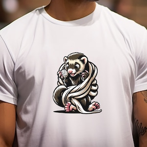 Funny Ferret T-Shirt for Men, Cute Ferret, Pet Ferret Shirt, Ferret Dad, Ferret Owner, Ferret Dad, Funny Ferret Tee, Cartoon Ferret