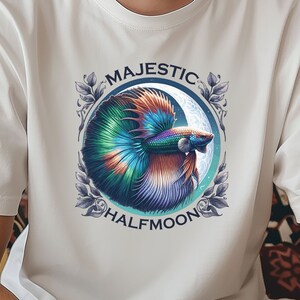 Halfmoon Betta Fish T-Shirt for Women, Betta Fish Mom, Siamese Fighting Fish, Halfmoon Betta T-Shirt, Halfmoon Betta Shirt, Betta Fish Love
