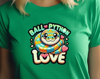 Camiseta de mujer con el mensaje "Love" de pitón bola, camiseta con pitón bola, camiseta con pitón, camiseta genial con serpiente, mamá de una pitón bola, dueña de una pitón, camiseta con el mensaje "Love" de serpiente