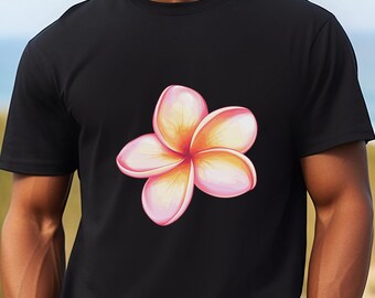 Plumeria Tee, Flowering Plumeria, Plumeria Flower T-Shirt, Blooming Plumeria, Lovely Gift for Him, Men&#39;s Plumeria Shirt, Plumeria Gift