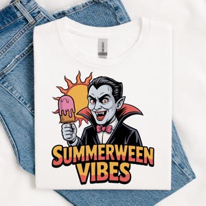 Summerween T-Shirt, Dracula Summerween, Summer Halloween T-Shirt, Summer Vibes, Funny Horror Shirt, Halloween Shirt
