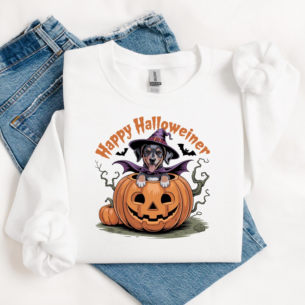 Halloween Dog Sweatshirt, Dachshund Halloween Sweatshirt, Wiener Halloween Sweatshirt, Dog Lover Shirt, Pet Lover Halloween Onlytee