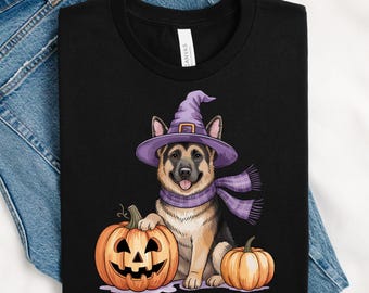 Halloween hundskjorta, schäfer Halloweenskjorta, hundmamma Halloween, hundälskareskjorta, husdjursälskare Halloween, pumpahundskjorta
