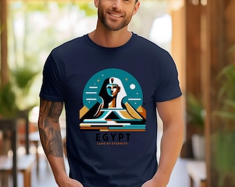 Egypt T-shirt for Men, Egyptian Graphic Tee, Pyramid Shirt, Sphinx