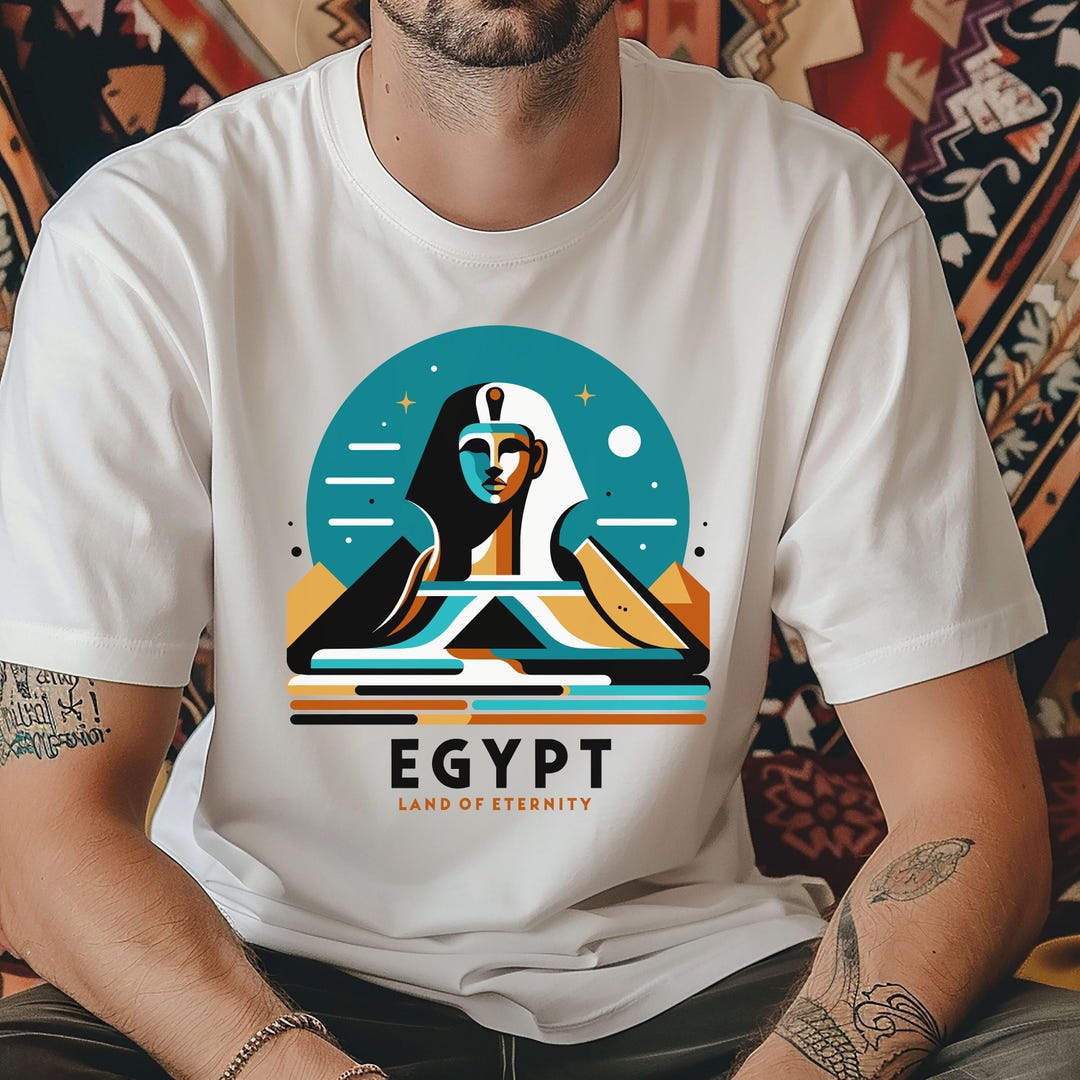 Egypt T-shirt for Men, Egyptian Graphic Tee, Pyramid Shirt, Sphinx