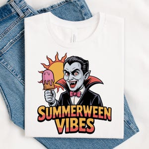 Summerween T-Shirt, Dracula Summerween T-Shirt, Summer Halloween T-Shirt, Summer Vibes T-Shirt, Funny Horror Shirt, Halloween Shirt