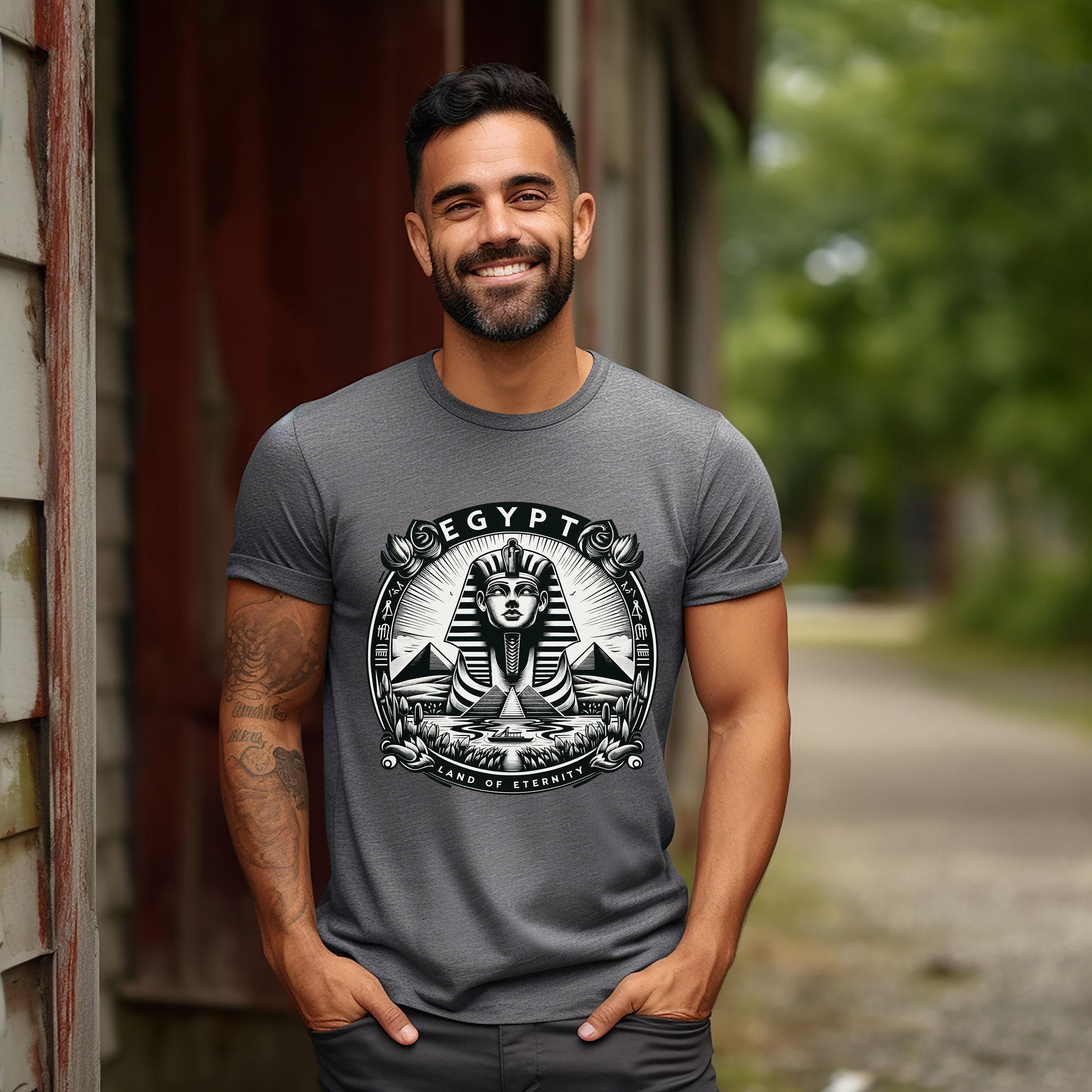 Egypt T-shirt for Men, Egyptian Graphic Tee, Pyramid Shirt, Sphinx