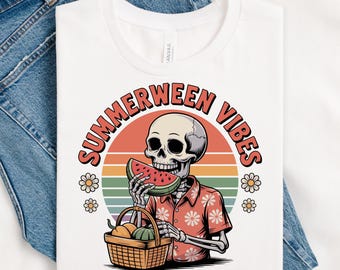 Summerween T-Shirt, Summerween Vibes Shirt, Skeleton Shirt, Funny Horror Shirt, Spooky Summerween Shirt, Halloween Shirt