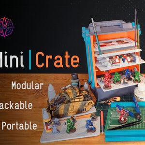 Mini/Crate/Estación de pintura portátil definitiva impresa en 3D/Estación de pintura definitiva de escritorio/Regalo para aficionados