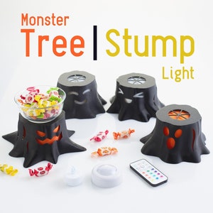 Monster Tree Stump Light | Halloween Lights | RGB or Warm White