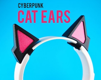 Cyberpunk Cat Ears for Headphones | Cyberpunk Cat Ears for Headbands | Cyberpunk Cat Ears for Cosplay
