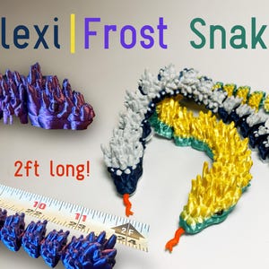 Flexi Frost Snake | Flexi Snake | Articulated Snake | 3D Printed Flexi | Gift for Everyone | Fidget Toy