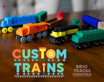 Custom Trains | Ages 14+ | 3D Printed | BRIO Tracks Compatible | IKEA Track Compatible | Mix and Match | Party Favor