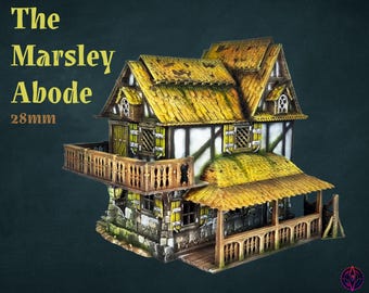 The Marsley Abode | Medieval Town | Unpainted | Miniature | Wargaming | Roleplaying Games | 28mm