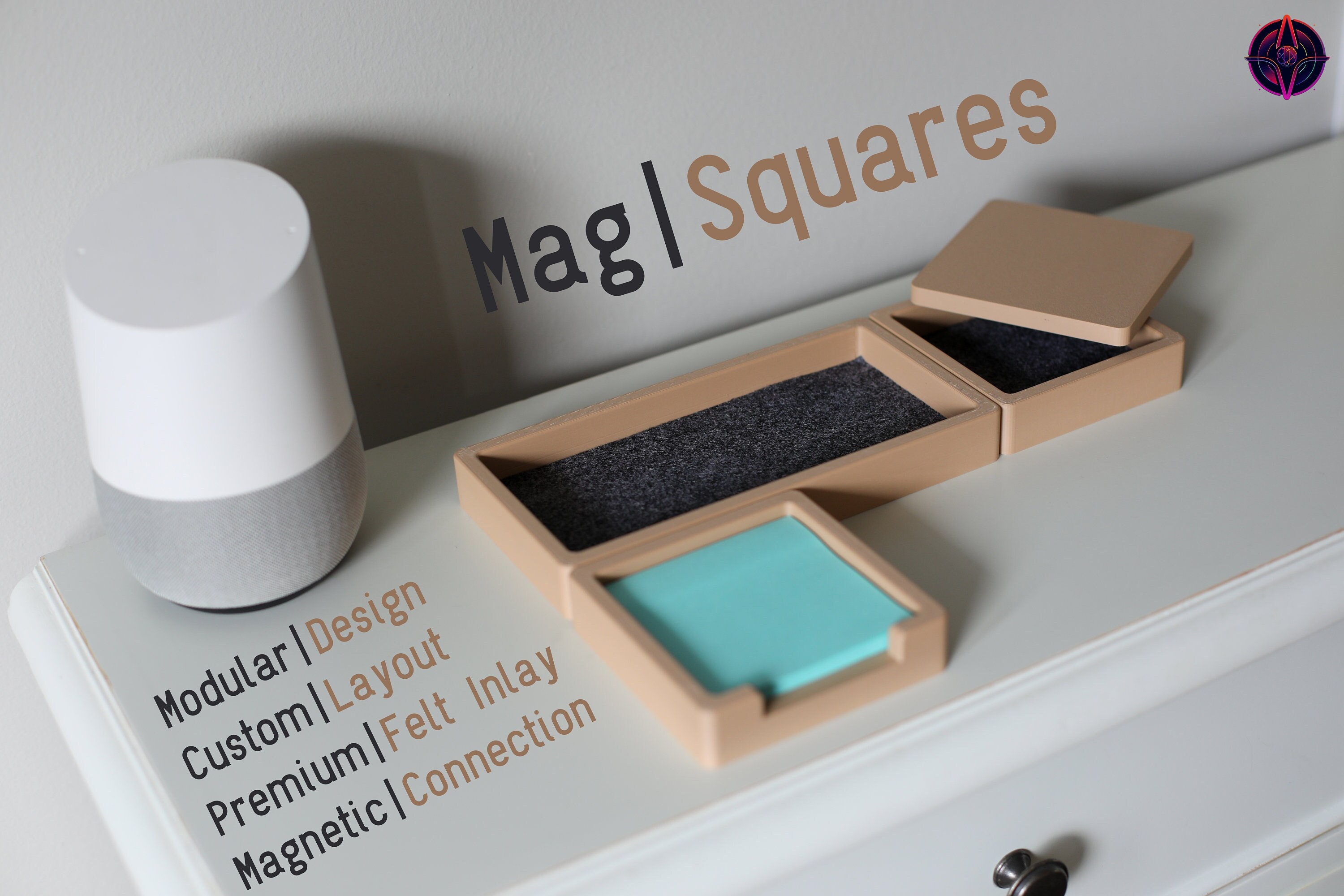 Mag|squares, Modern Desk Trays, Felt Inlay, Customizable Layout ...
