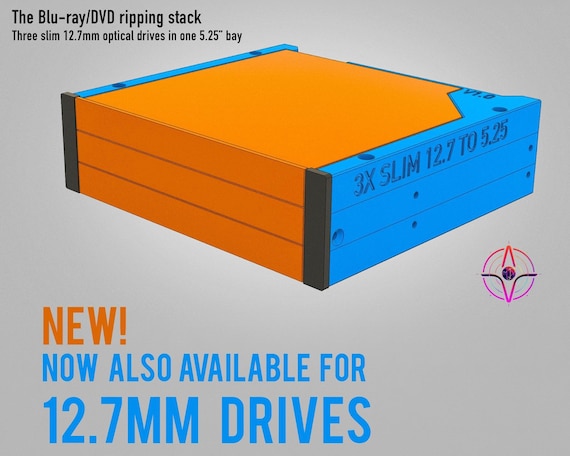 Blu-ray DVD Drive Stack | 3x 9.5mm Slim Drives for 5.25