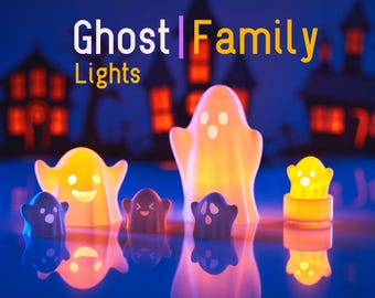 Cute Ghost Family Tea Light | Halloween Lights | Candle Light