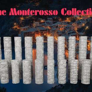 May include: The Monteresso Collection of 15 different textured rolling pins. The rolling pins are all white and have various patterns.