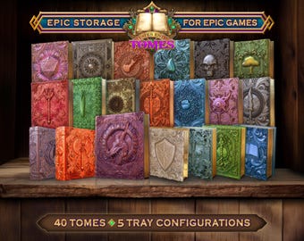 FatesEnd Tomes Collection | Fantasy Dice & Card Storage Book Boxes | DnD RPG Organizer | 3D Printed Tome Case