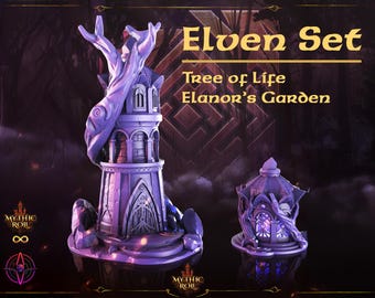 Tree of Life Dice Tower | Elanor's Garden Dice Box | Elven Keychain | Elven Decor | Elven Set | Mythic Roll Collection | Unchained Games