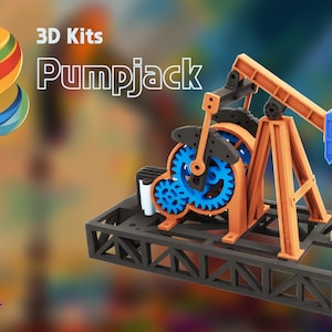 Oil Pumpjack by 3DKits | Electric Kit | 3D Printed | Fully Customizable | Hobbyist Gadget | Ages 14+