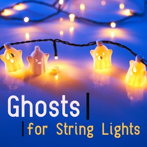 Söta spöken för ljusslingor eller ljusslingor | Halloweenljus | Ljusslingor