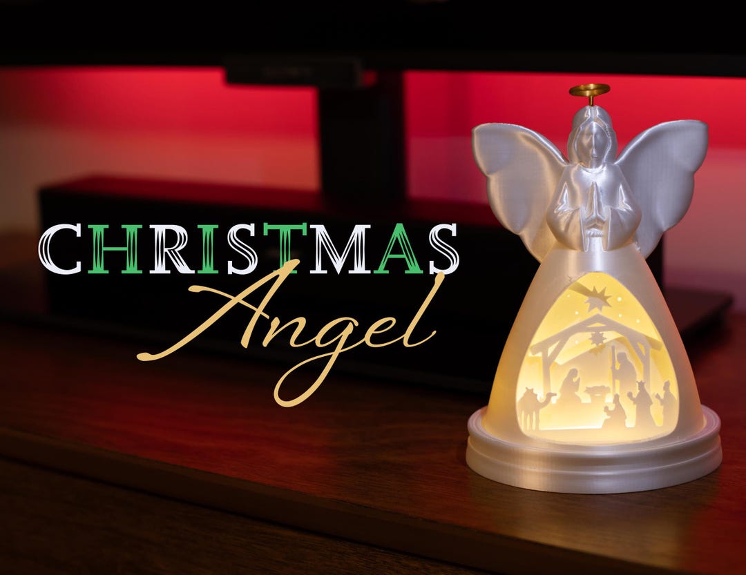 Christmas Angel | Nativity Scene | 3D Printed Holiday Decor | RGB LED ...