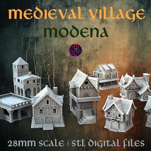 Medieval Village - Modena (STL files) | 3D Printable 28mm Terrain | Scalable | Digital Files
