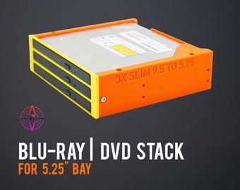 Blu-ray DVD Drive Stack | 3x 9.5mm Slim Drives for 5.25" Bay | 3x 12.7mm Slim Drives for 5.25" Bay | For Desktop computers or NAS