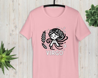 Virgo - T-shirt, Stylish Cotton T-Shirt, Casual Wear Top, Unique Design Unisex Shirt, Fashionable Apparel for All