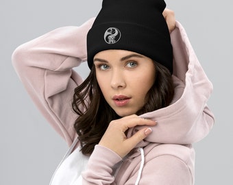 Ying Yang dog - Classic Knit Beanie - Versatile and Cozy Unisex Winter Hat