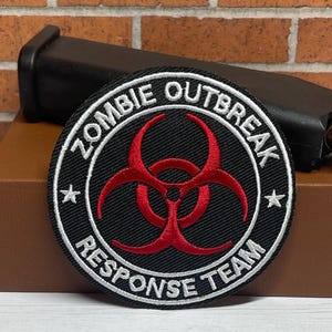 Tactical Morale Patch - Embroidered Zombie Outbreak Patch - Iron on Zombie Patch