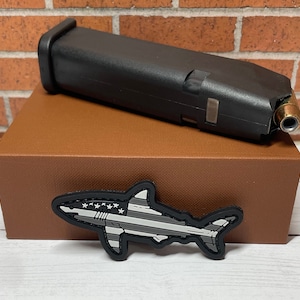 Tactical PVC Patch - Morale American Flag Shark Patch - Special Forces Navy Seal Patch