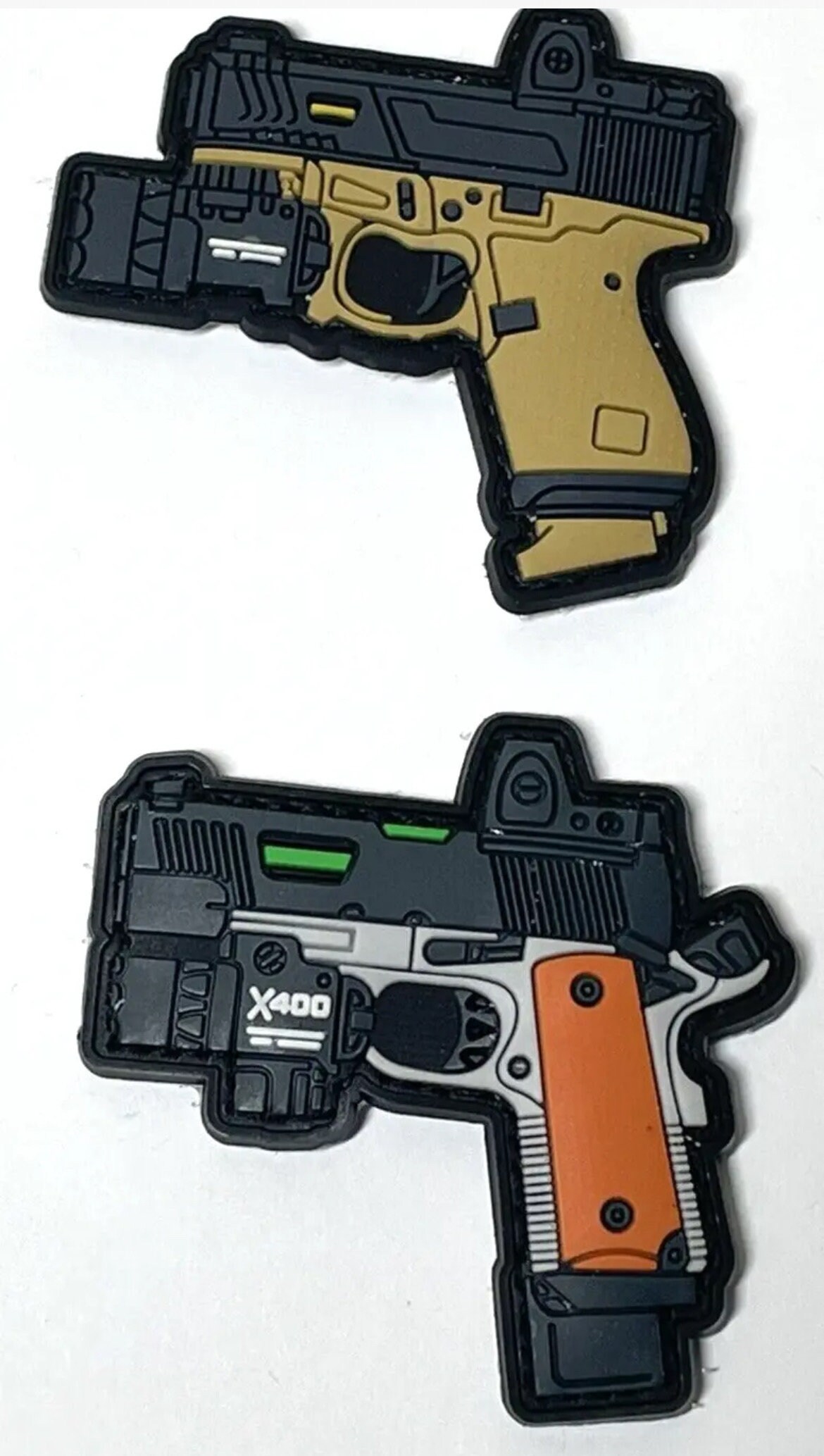 Glock 1911 PVC Gun Patch 2PC Set Tactical Morale Military Pistol Patch ...
