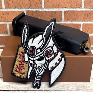 Tactical Samurai Patch - Embroidered Sword Samurai Patch - Morale Hook Loop