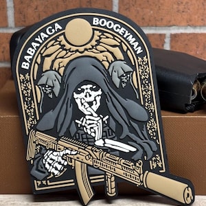 Tactical Patch - Baba Yaga PVC Gun Patch - Hook Backed Morale Skull Boogeyman Patch