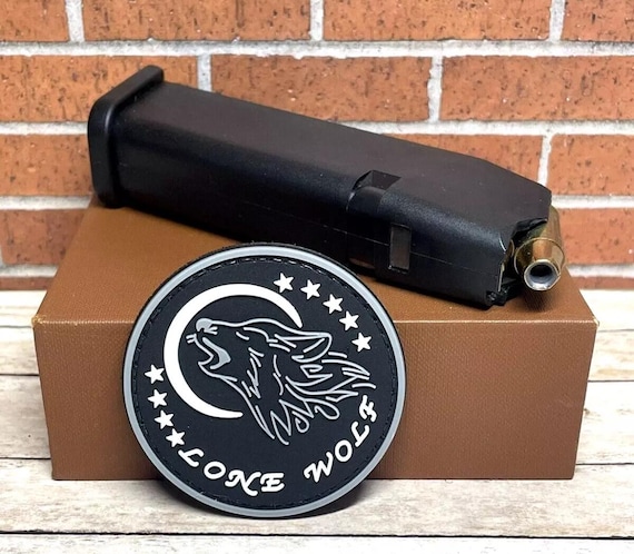 Tactical Lone Wolf Patch, PVC Wolf Morale Military Rubber Gun PVC Patch Hook Backed