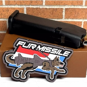 PVC Tactical Patch - Fur Missile Patch - Gun Fur Missile Canine Dog Patch