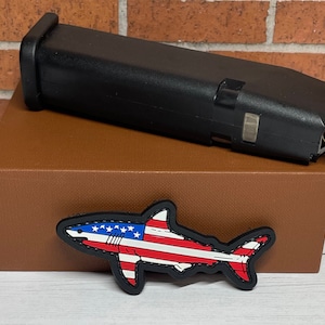 Tactical PVC Patch - Morale American USA Flag Shark Patch - Special Forces Navy Seal Patch