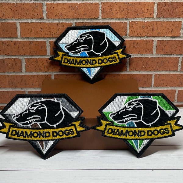 Diamond Dogs Tactical Patch - Metal Gear Solid Fox Hound dogs Patch Hook and Loop Embroidered