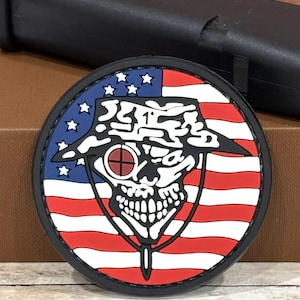 Sniper Rifle Tactical PVC Gun Patch - Morale Sniper Patch - Assault Rifle One Shot Flag Patch