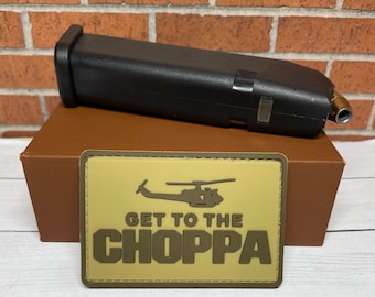 Get To The Choppa Tactical PVC Patch - Morale Helicopter Army Predator Patch Hook Backed