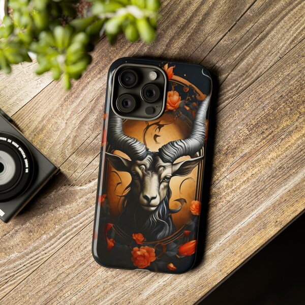 Coque de portable tatouage du zodiaque Capricorne pour iPhone 13,14,15 gammes et Samsung Galaxy S21,22,23 gammes