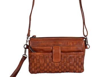 Leather Shoulder Bag Cherry - Cognac