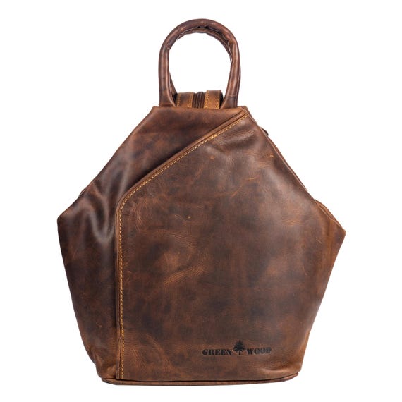 Leather Backpack, Leather Rucksack Bag Zoe - Sandal