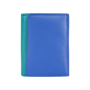 Leather Small Zip Wallet Viola Blue