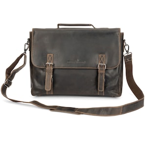 Sacoche en cuir pour ordinateur portable Jasper Brown