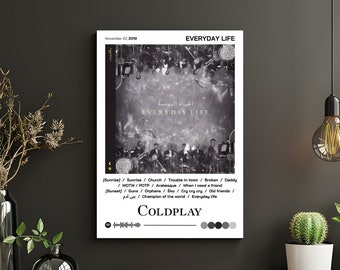 Coldplay, Vida cotidiana, Póster del álbum, Impresión digital, Arte de pared pop punk.